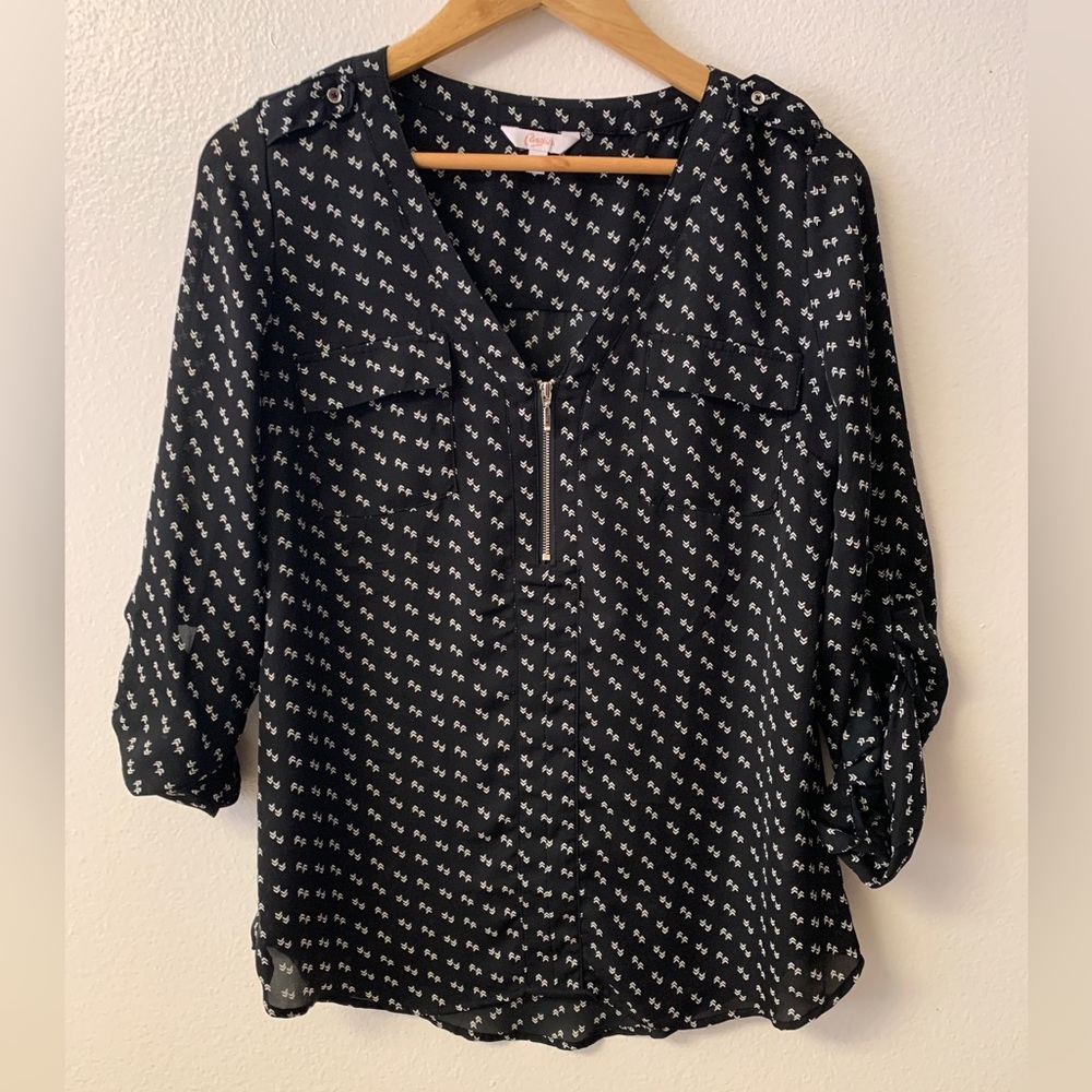Black printed blouse